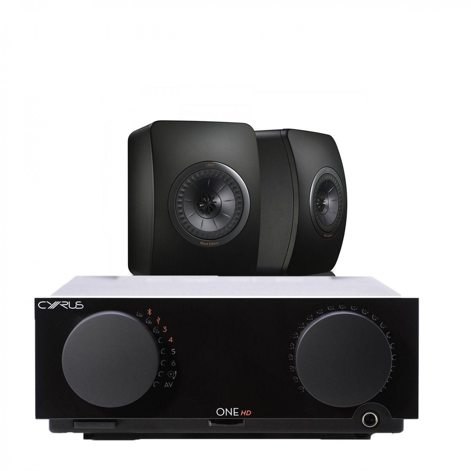 Cyrus One Hd Integrated Amplifier With Kef Ls50 Bookshelf Speakers