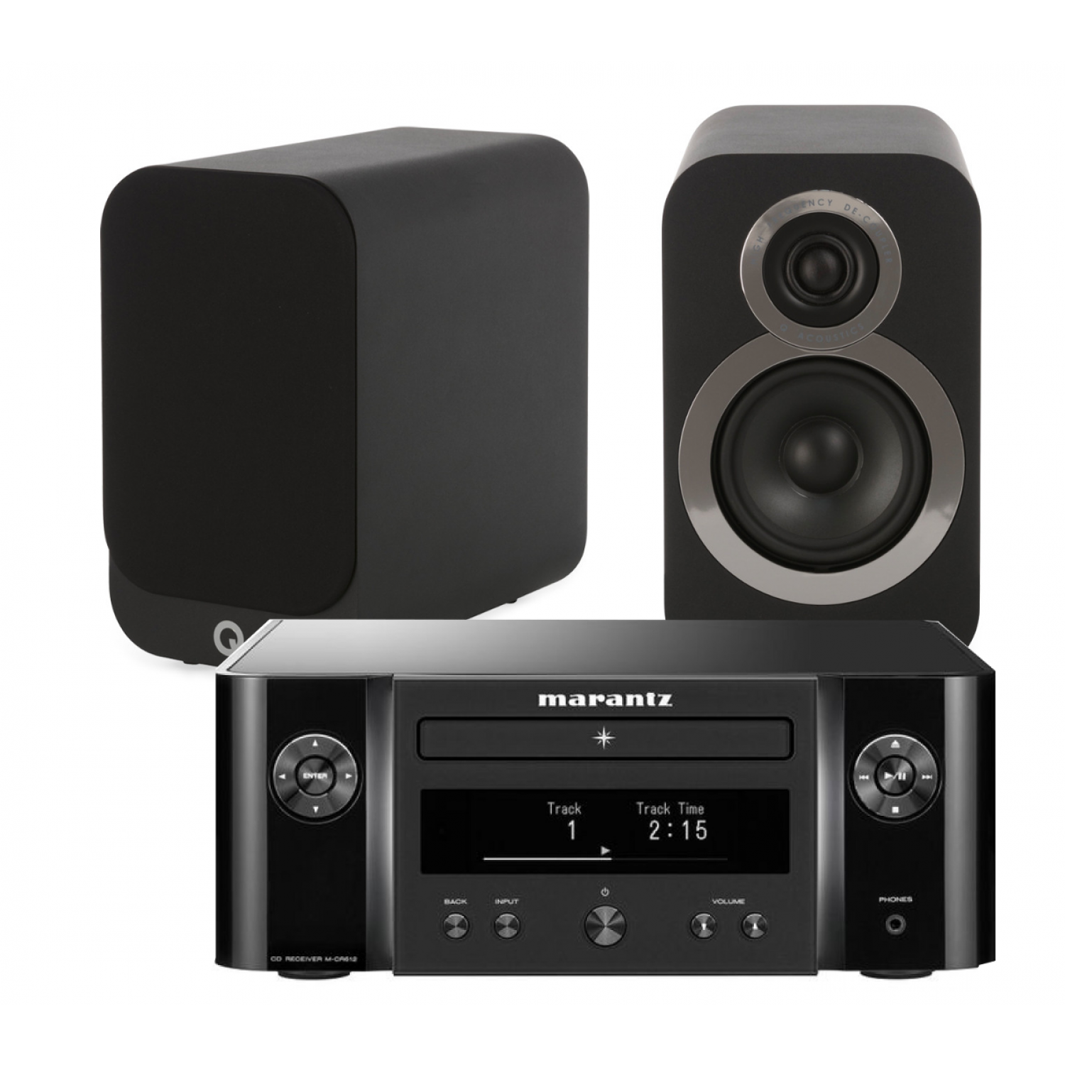 Marantz Melody X M Cr612 Music System With Q Acoustics Q 3010i Bookshelf Speakers