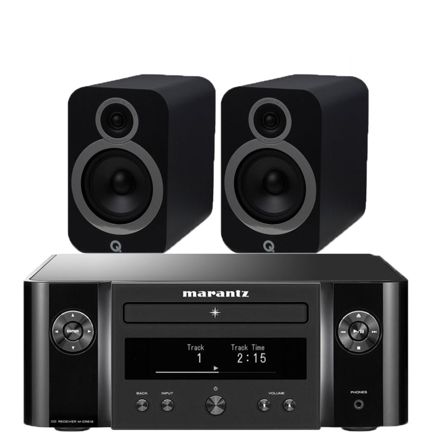 Marantz Melody X M Cr612 Music System With Q Acoustics 3030i Bookshelf Speakers