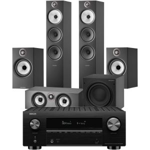 Denon AVC-X3700H Amplifier with Bowers & Wilkins 603 S2 Anniversary Edition 5.1 Home Cinema Speaker Package (606 S2 Rears)