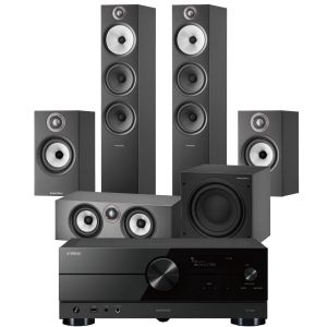 Yamaha RX-A6A AV Receiver with Bowers & Wilkins 603 S2 Anniversary Edition 5.1 Home Cinema Speaker Package (607 S2 Rears)