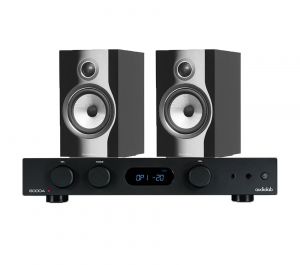 Audiolab 6000A Amplifier with Bowers & Wilkins 706 S2 Standmount Speakers