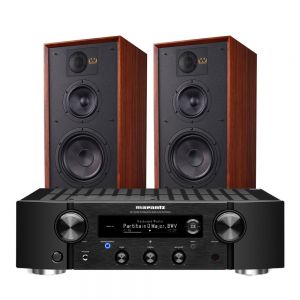 Marantz PM7000N Integrated Stereo Amplifier with Wharfedale Linton Heritage Standmount Speakers