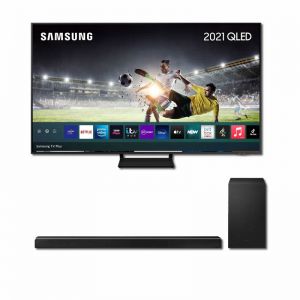 Samsung Range 55" QE55Q70AA Smart UHD TV With Samsung HWQ600A 3.1.2ch Soundbar Bundle