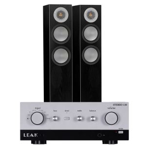 LEAK Stereo 130 Integrated Amplifier with Monitor Audio Silver 200 Floorstanding Speakers