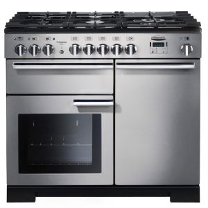 Rangemaster Professional Deluxe 100 Duel Fuel Range Cooker - Stainless Steel with Chrome