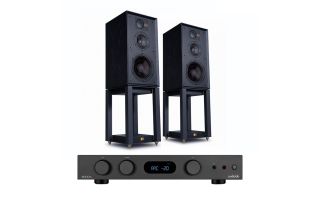 Audiolab 6000A MKII Integrated Amplifier with Wharfedale Linton Heritage Standmount Speakers with Matching Stands