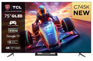 TCL 75C745K 75" 4K QLED TV with Google TV and Game Master Pro 2.0