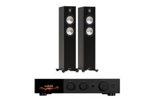 Audiolab 9000A Integrated Amplifier with Monitor Audio Bronze 300 7G Floorstanding Speakers