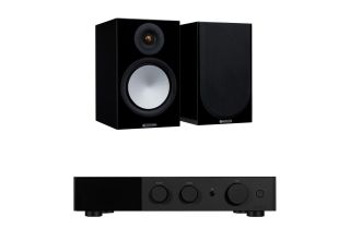 Audiolab 9000A Integrated Amplifier with Monitor Audio Silver 100 7G Speakers