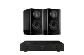 Arcam Radia A25 Integrated Amplifier with Wharfedale Aura 1 Bookshelf Speakers