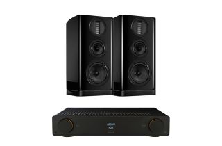 Arcam Radia A25 Integrated Amplifier with Wharfedale Aura 2 Bookshelf Speakers