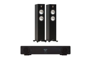Arcam Radia A25 Integrated Amplifier with Monitor Audio Bronze 300 7G Floorstanding Speakers