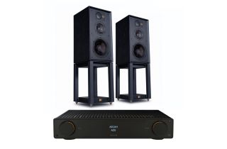 Arcam Radia A25 Integrated Amplifier with Wharfedale Linton Heritage Standmount Speakers with Matching Stands