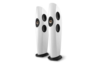 KEF Blade One Meta Floorstanding Speakers - Arctic White Champagne