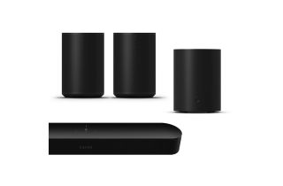 Sonos Beam Gen 2 Soundbar with Sonos Era 100 Pair & Sonos Sub Mini - Black