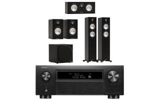 Denon AVC-X6800H 11.4 Ch. 205W 8K AV Receiver with HEOS Built-in with Monitor Audio Bronze 300 7G 5.1 Speaker Package