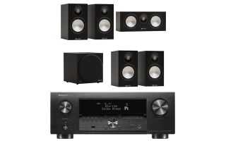 Denon AVC-X4800H 9.4 Ch. 8K AV Amplifier with HEOS Built-in with Monitor Audio Bronze 50 7G 5.1 Speaker Package