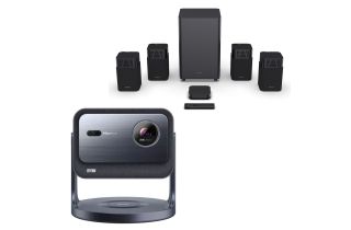 Hisense C2TUK Smart Mini Projector with Hisense HT Saturn Dolby Atmos / DTS:X Wireless Home Cinema Speaker System