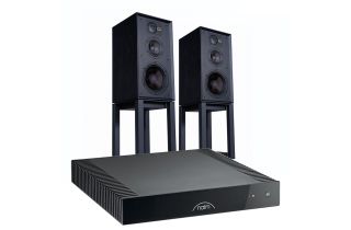 Naim CI UNITI 102 Streaming Amplifier with Wharfedale Linton Heritage Standmount Speakers with Matching Stands