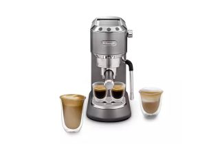 Delonghi EC885.GY Dedica Arte Manual Espresso Coffee Machine with Milk Frother - Grey