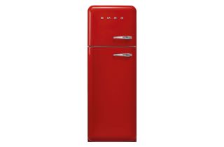 Smeg FAB30LRD5UK 60cm 50s Style Left Hand Hinge Freezer over Fridge - Red