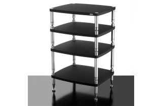 Solidsteel Hyperspike HF High-End 4-Shelf Audio Rack - Flat Black