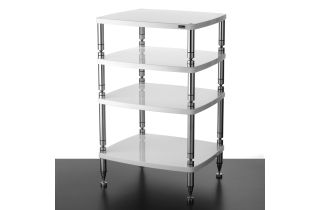 Solidsteel Hyperspike HF High-End 4-Shelf Audio Rack - Gloss White