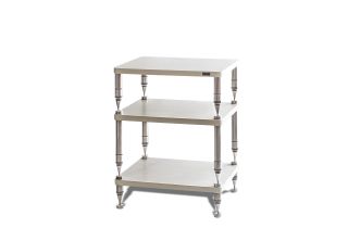 Solidsteel Hyperspike HP Prestige Ceramic 3-Shelf Hifi Rack - Natural Travertine