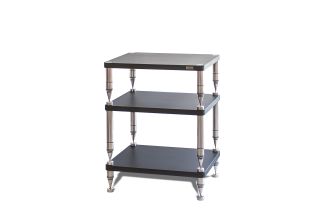 Solidsteel Hyperspike HP Prestige Ceramic 3-Shelf Hifi Rack - Slate Black