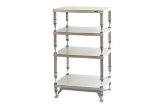 Solidsteel Hyperspike HP Prestige Ceramic 4-Shelf Hifi Rack - Natural Travertine