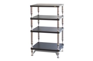 Solidsteel Hyperspike HP Prestige Ceramic 4-Shelf Hifi Rack - Slate Black