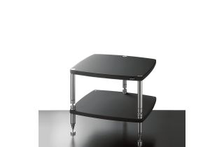 Solidsteel Hyperspike High End 3 Pillar Classic 2-Shelf Hifi Rack - Flat Black