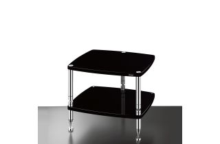 Solidsteel Hyperspike High End 3 Pillar Classic 2-Shelf Hifi Rack - Gloss Black