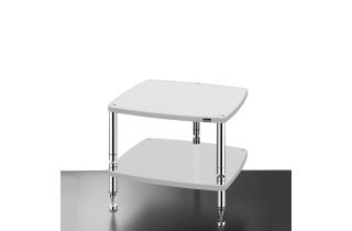 Solidsteel Hyperspike High End 3 Pillar Classic 2-Shelf Hifi Rack - Gloss White