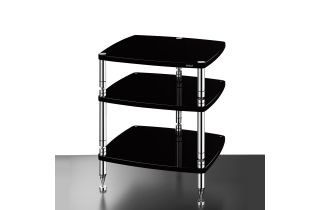 Solidsteel Hyperspike High End 3 Pillar Classic 3-Shelf Hifi Rack - Gloss Black