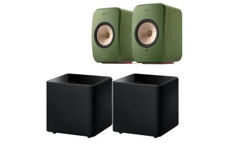 KEF LSX II AV Speaker Pack (Pair of Kube 8 MIE Subwoofers) - Olive Green