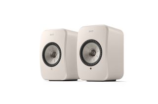KEF LSX II LT Wireless Bookshelf Speakers - Stone White