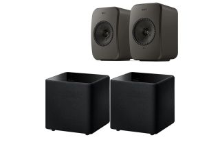 KEF LSX II LT AV Speaker Pack (Pair of Kube 8 MIE Subs) - Graphite Grey