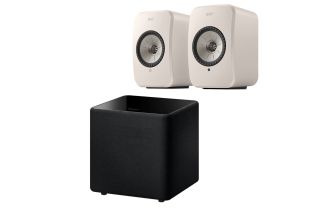 KEF LSX II LT AV Speaker Pack (Single Kube 8 MIE Sub) - Stone White