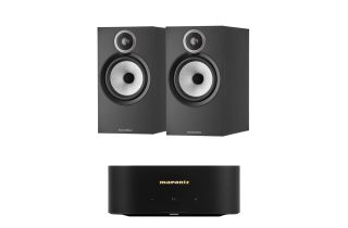 Marantz MODEL M1 2.1 Channel Streaming Amplifier with Bowers & Wilkins 606 S3 Standmount Speakers