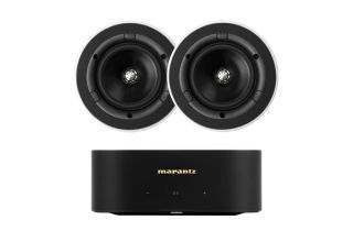 Marantz MODEL M1 2.1 Channel Streaming Amplifier with KEF Ci130QR Round In-Wall/Ceiling Speakers