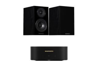 Marantz MODEL M1 2.1 Channel Streaming Amplifier with Wharfedale Diamond 12.1 Bookshelf Speakers