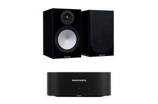 Marantz MODEL M1 2.1 Channel Streaming Amplifier with Monitor Audio Silver 100 7G Speakers