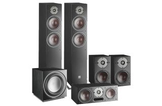 Dali Oberon 7 AV Speaker System with Oberon 1 Rears & E-9 F Sub - Black Ash (Vinyl)