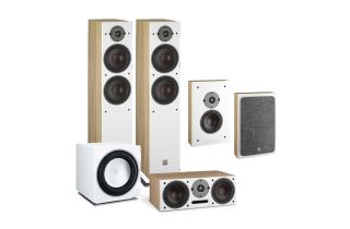Dali Oberon 7 AV Speaker System with Oberon On-wall Speakers & E-9 F Sub - Light Oak (Vinyl)