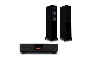 Audiolab Omnia Amplifier & CD Streaming System with Wharfedale Diamond 12.3 Floorstanding Speakers