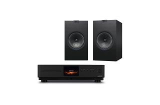 Audiolab Omnia Amplifier & CD Streaming System with KEF Q350 Bookshelf Speakers