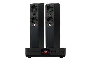Audiolab Omnia Amplifier & CD Streaming System with Q Acoustics Q 5040 Floorstanding Speakers