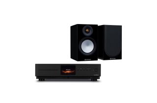 Audiolab Omnia Amplifier & CD Streaming System with Monitor Audio Silver 50 7G Speakers